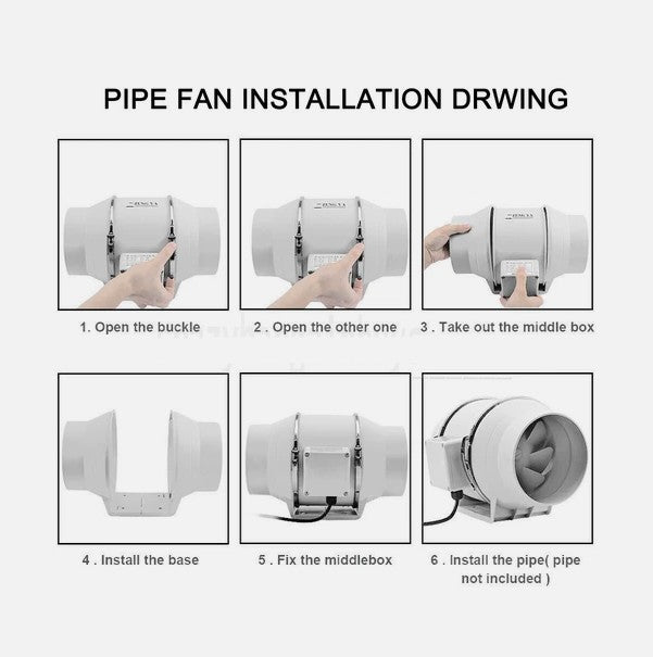 4" Fan Extractor Duct Hydroponic Inline Exhaust Vent