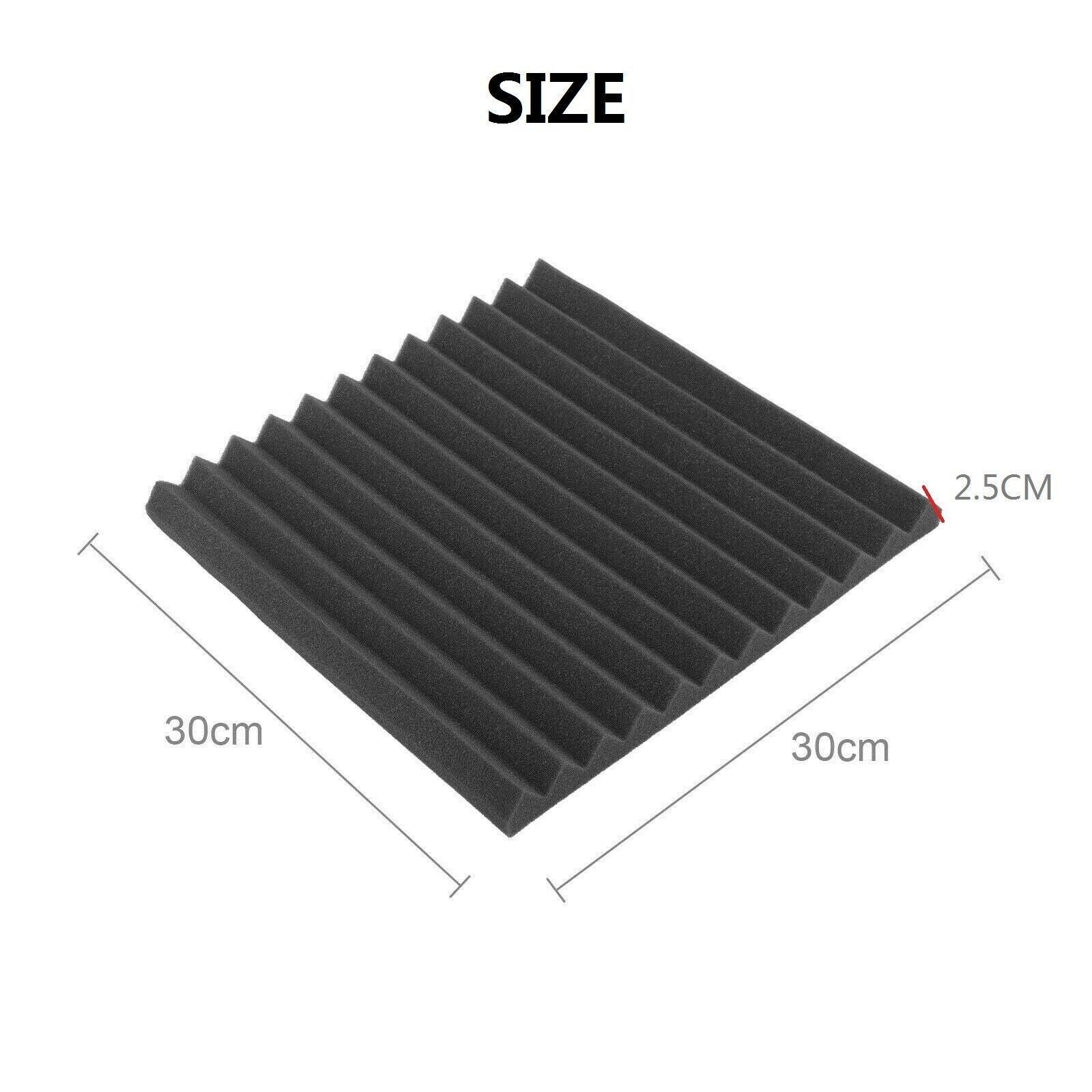 12PCS Studio Acoustic Foam Sound Absorption Proofing Panel Wedge