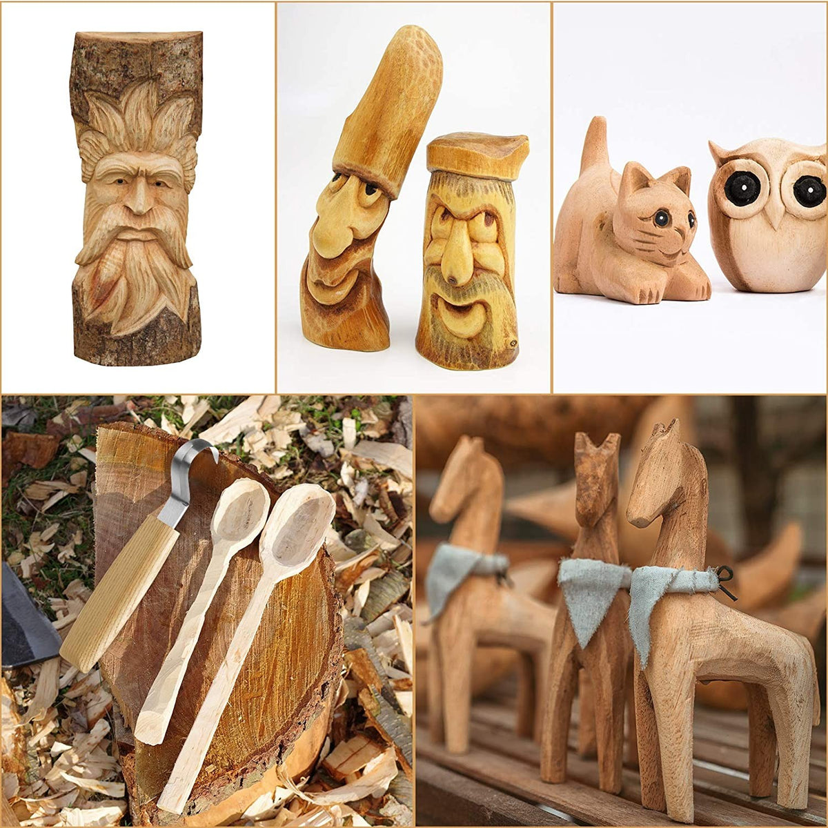 17pcs Wood Carving Kit for Beginners Includes Knives Blocks Gloves