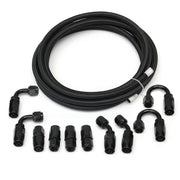 5M AN6-6AN Nylon Steel Braided Oil Fuel Line W/ Fitting Hose End Adapter Kit