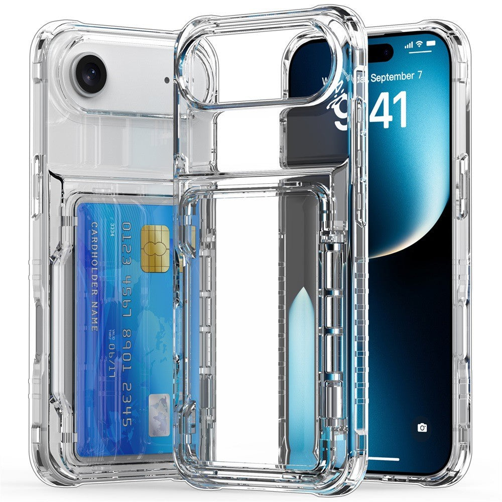 Clear Transparent Card Slots Back Holder Rugged Case For iPhone 17 Air