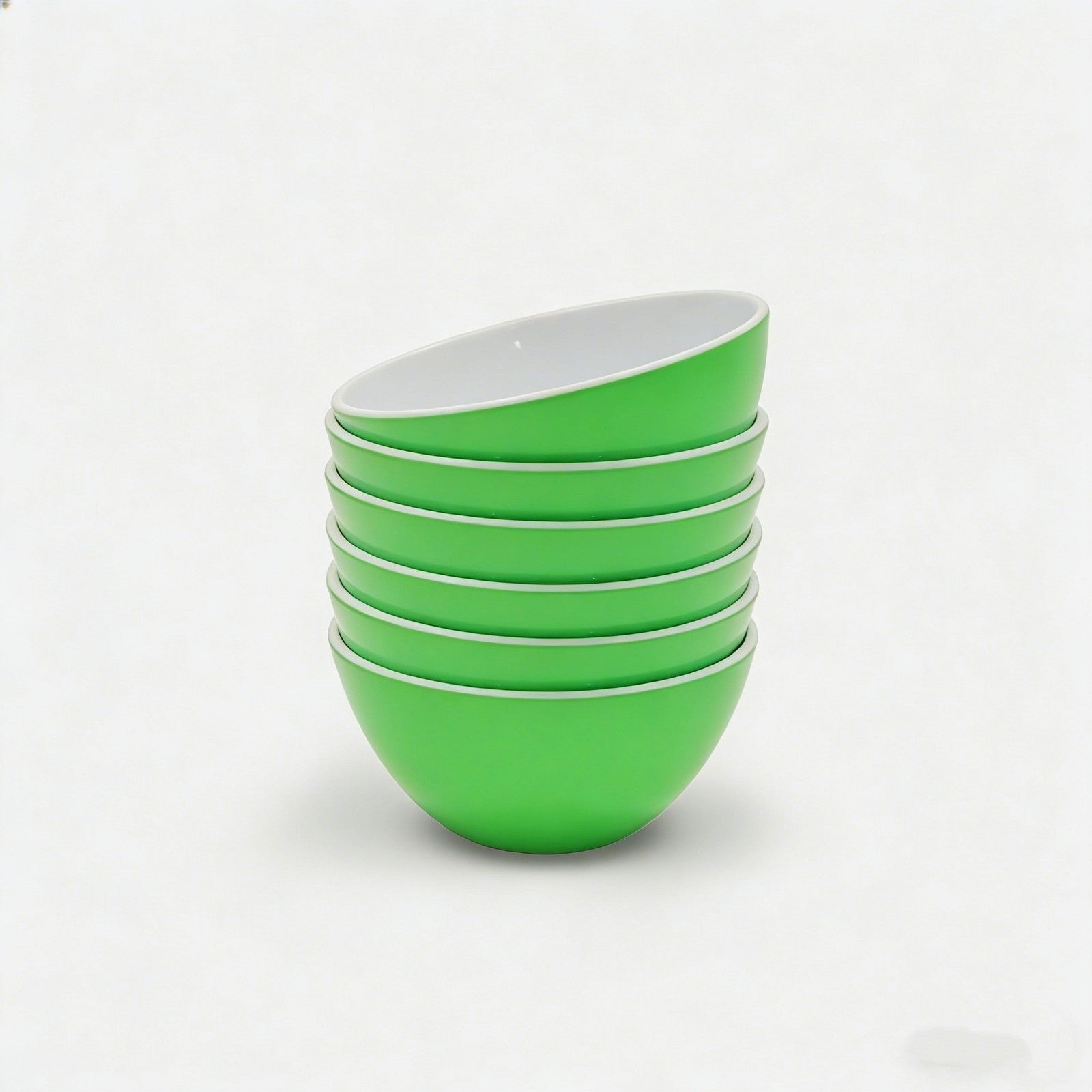 Melamine Bowls Set, Green Melamine Cereal/Soup/Salad Bowls, Set of 6