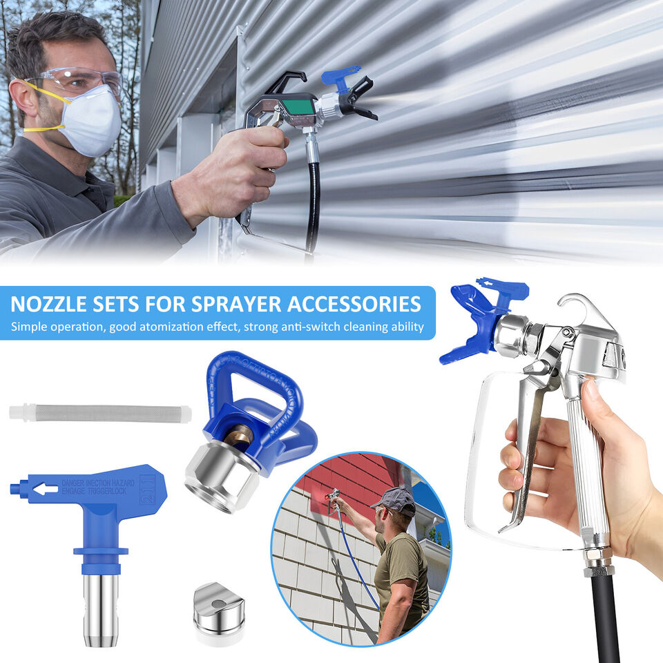 Airless Paint Sprayer Tips Reversible Spray Gun Nozzle Filters Machine Replace