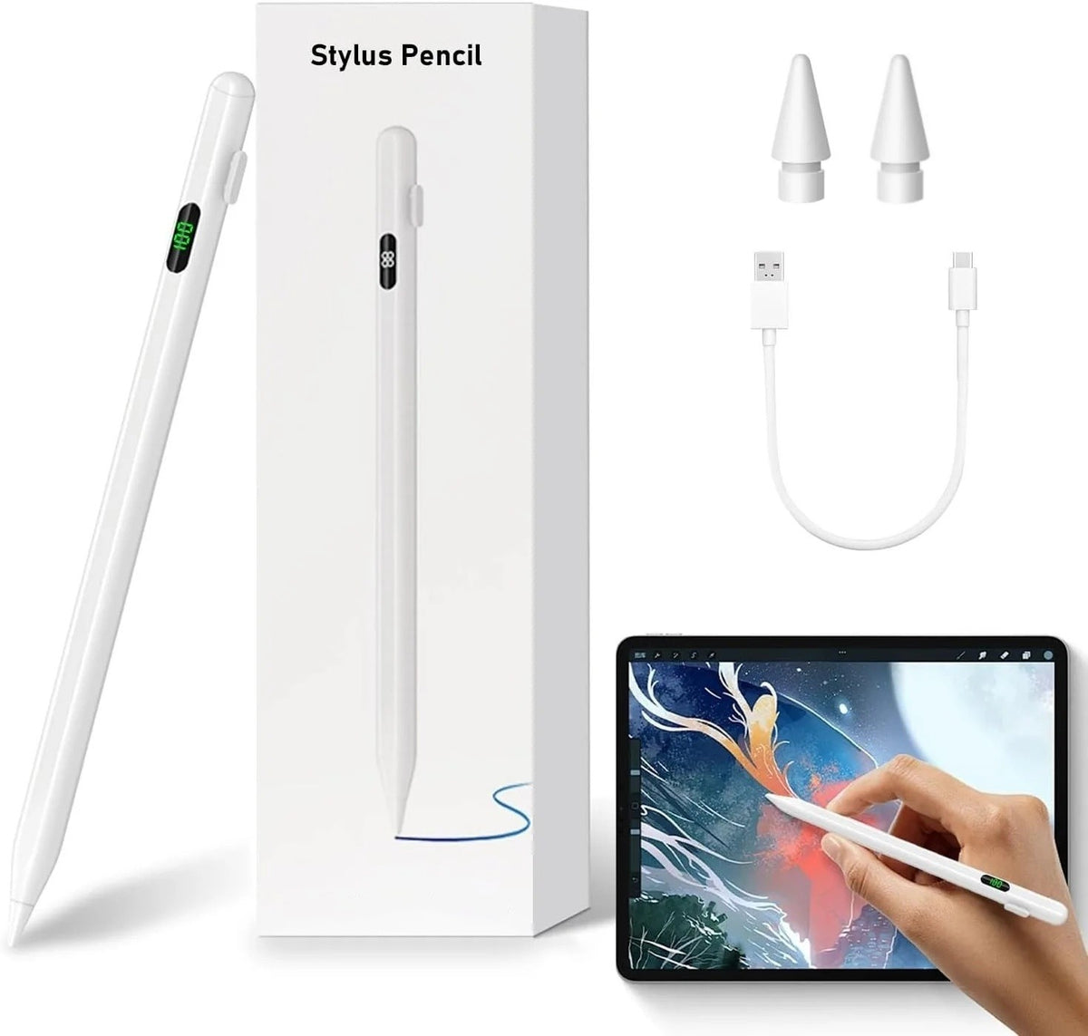 Stylus Pen for Apple iPad 2018-2026 Palm Rejection Pencil Air M4 Pro M5
