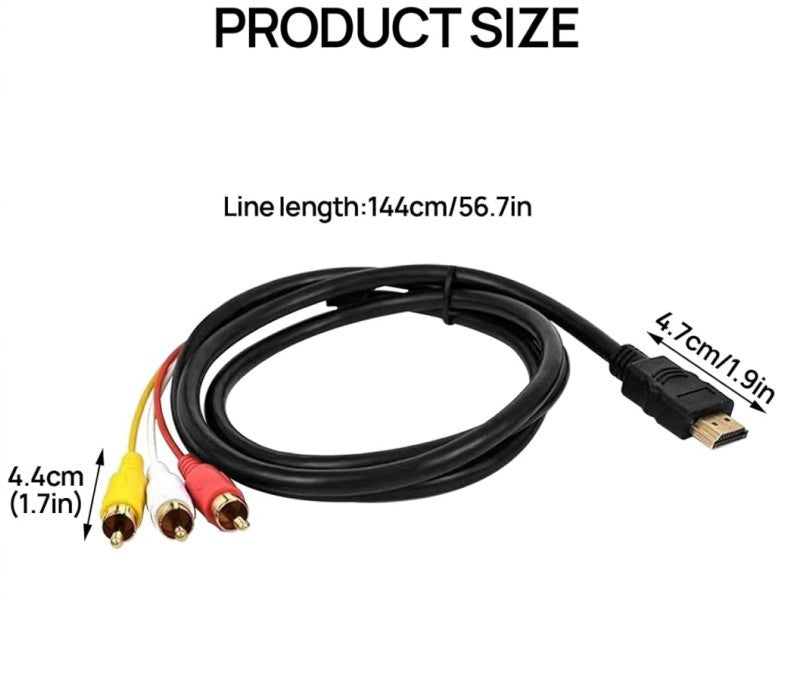 HDMI to 3 RCA Video Audio Converter Cable