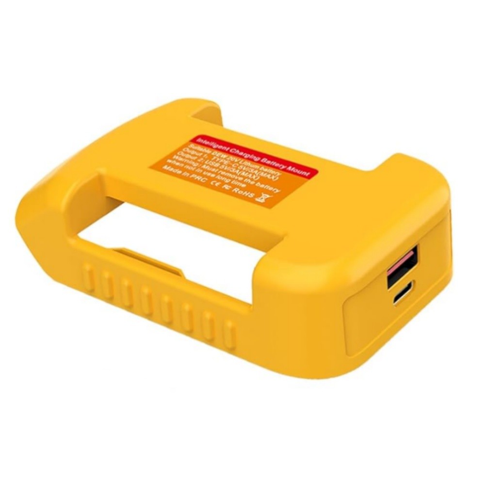 USB Fast Charger Adapter for Dewalt 20V Battery with USB & Type-C Rapid Charging