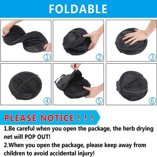8 Layers Herb Drying Net Folding Fishing Net Hanging Basket Dry Rack Bag Home