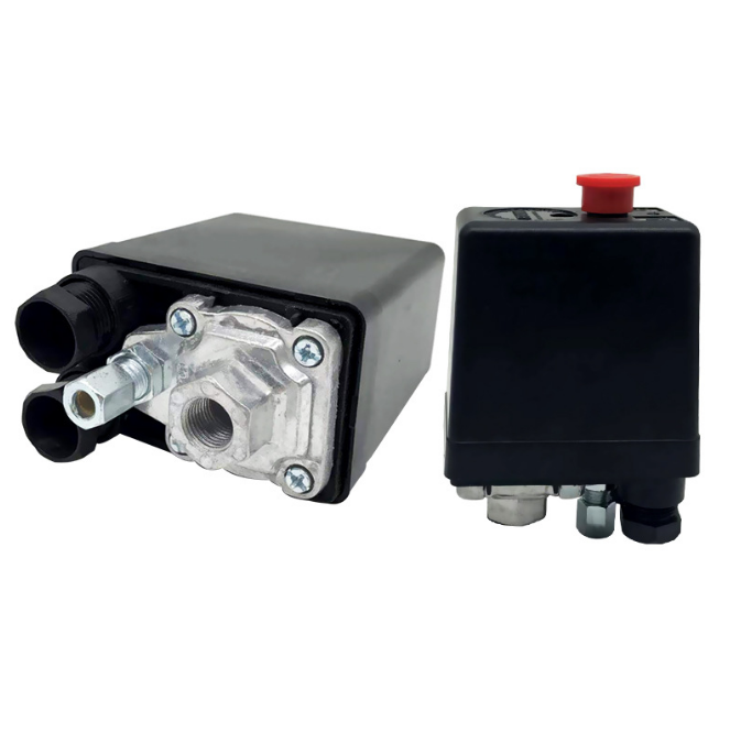 Air Compressor Pressure Switch Control Valve Manifold Gauges Regulator 90-120PSI