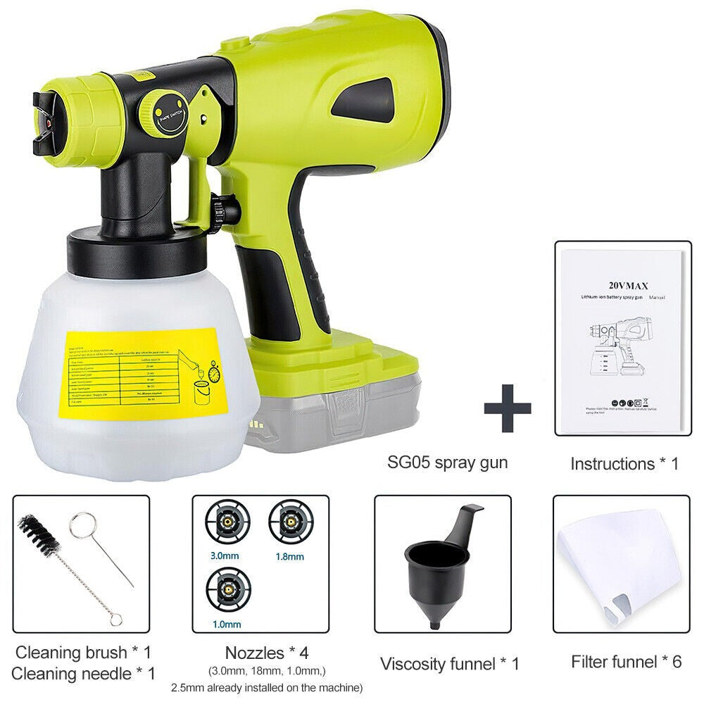 Cordless Spray Gun Airless Paint Sprayer For Ryobi 18V battery