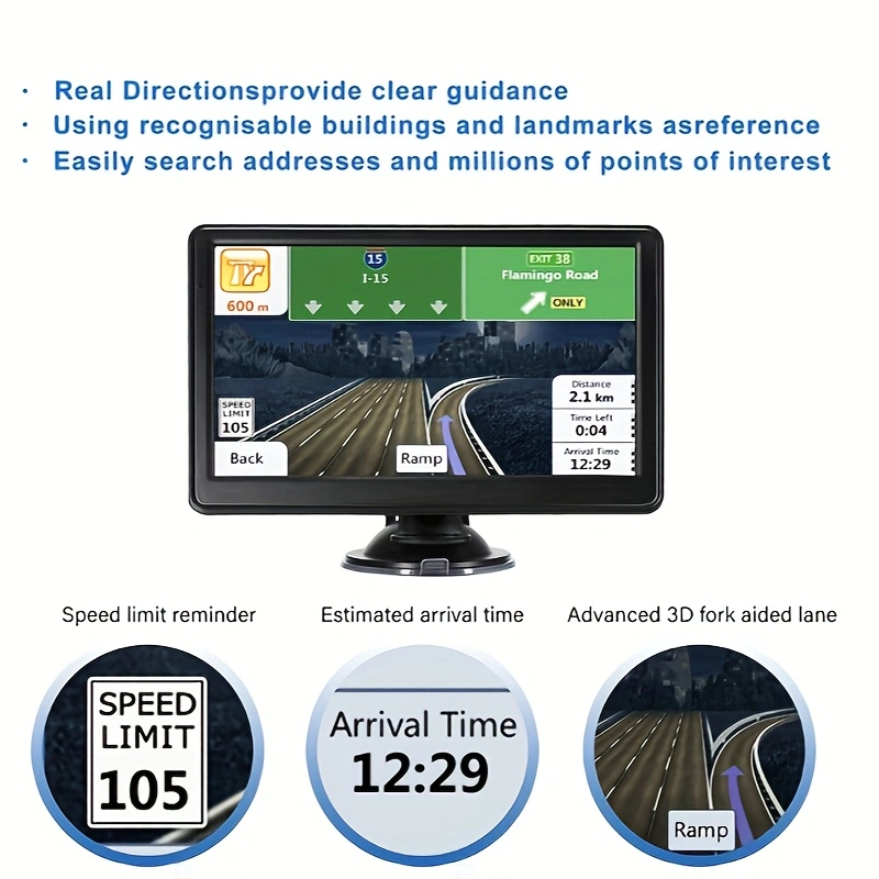 GPS Navigation with Multi-Functional Touch Screen 8G 256M 7 Inch Size