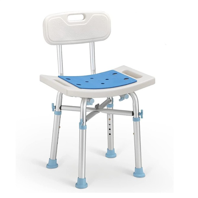 Shower Chair Bath Seat with Back Height Adjustable