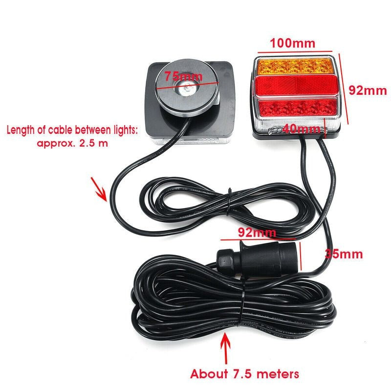 12V 2PCS Magnetic LED Towing Trailer Light Kit with 7 Pin Plug