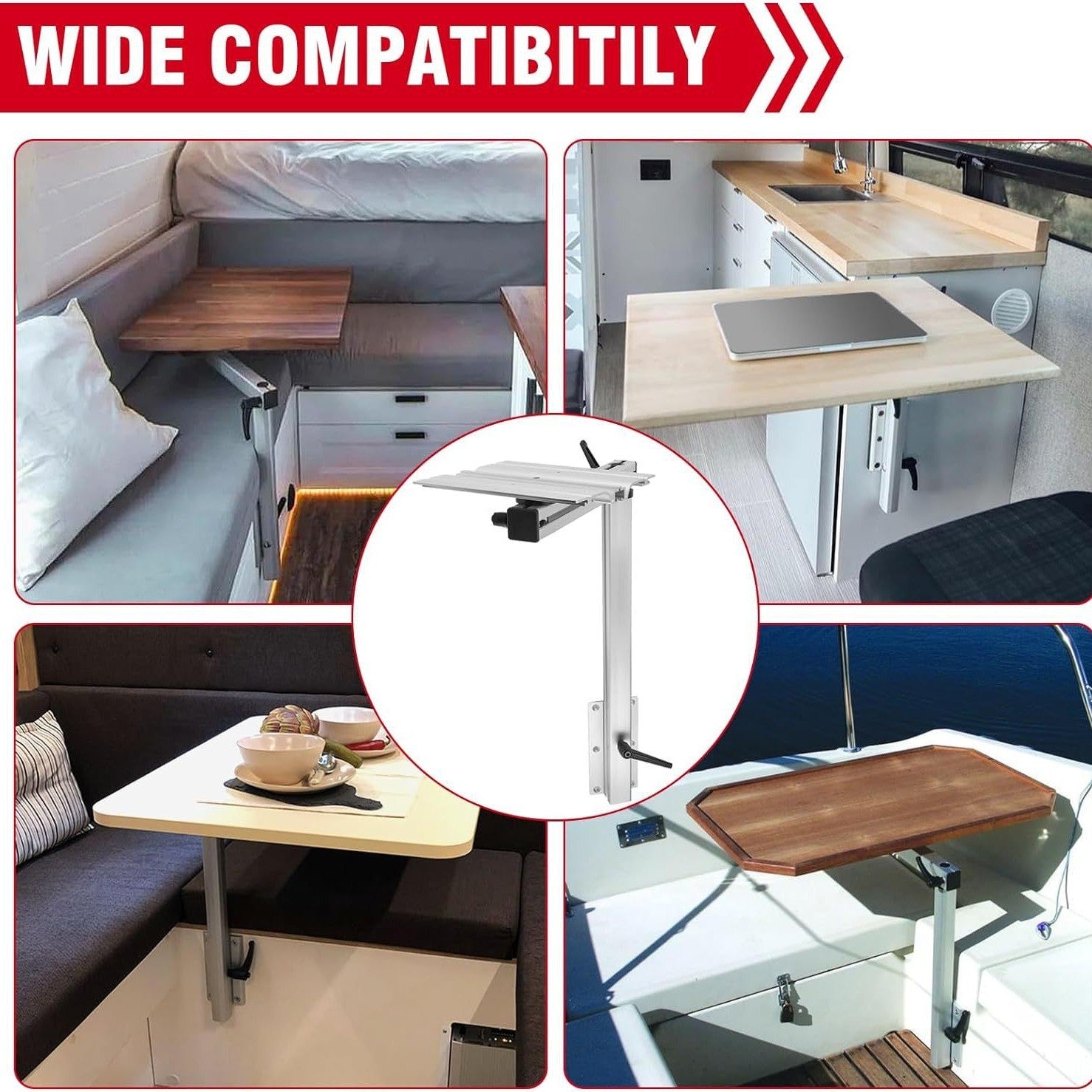 Camper Table Leg Aluminum Alloy RV Movable Rotatable