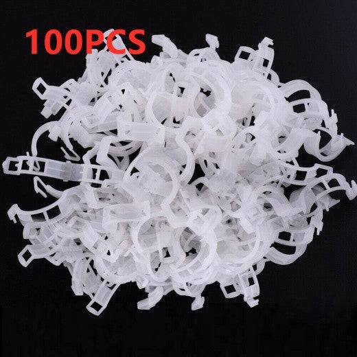 100Pcs Tomato Greenhouse Garden Plant Support Veggie Clips Trellis Twine