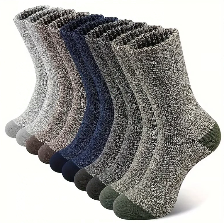 5 Pairs Merino Wool Socks for Men Thick Winter Hiking Warm