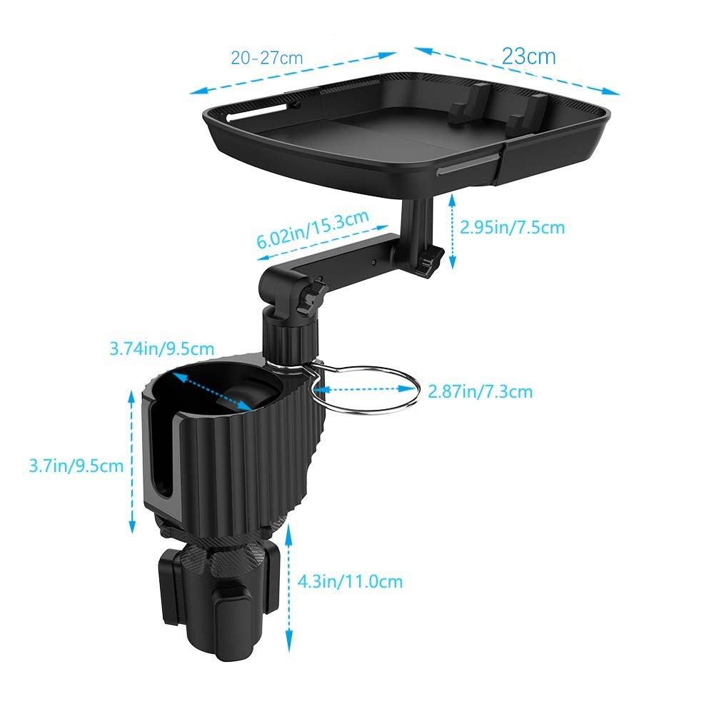 3 in 1 Expandable Cup Holder Tray for Car Cup Holder Expander for Car Food Table