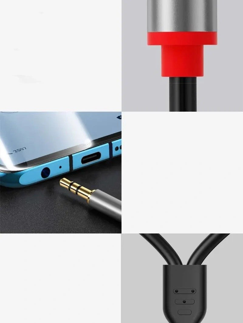 3.5mm Stereo Jack to 2x RCA Plugs Male to Male Aux Audio Cable Adapter 3M