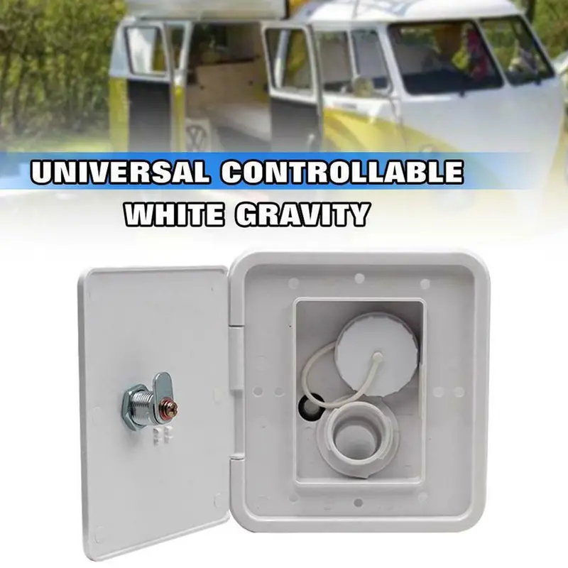 Gravity Water Inlet Filter RV Filler Neck Plastic Lockable Trailer Caravan Hatch
