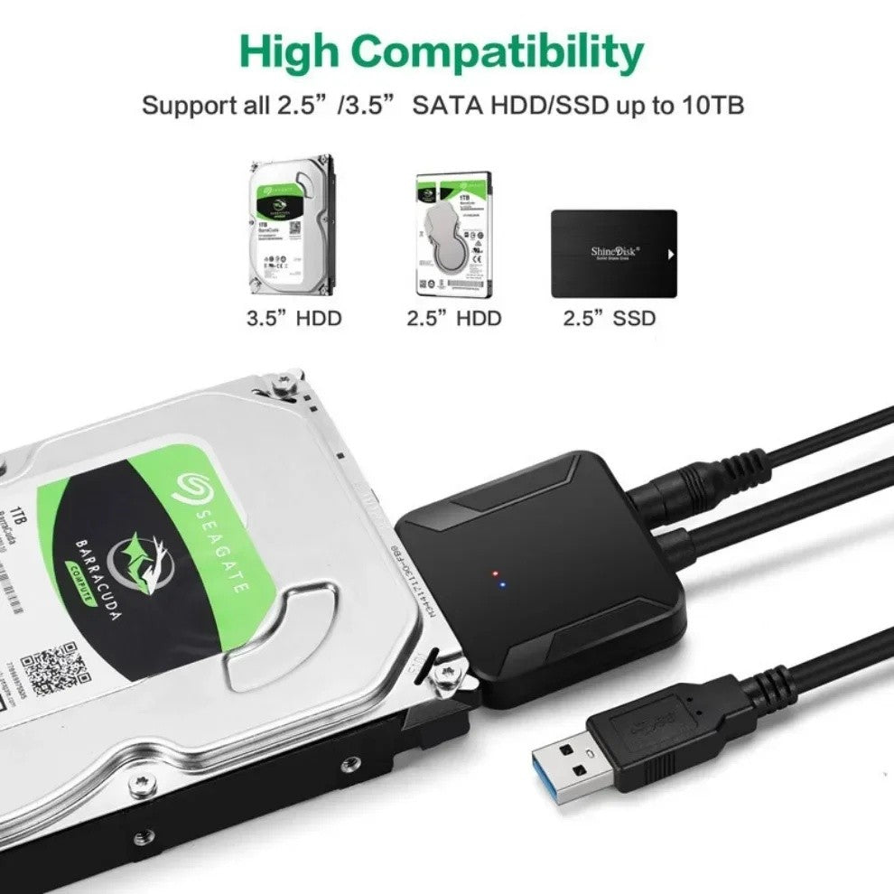 USB 3.0 to 2.5"/3.5" SATA Hard Drive Adapter Cable