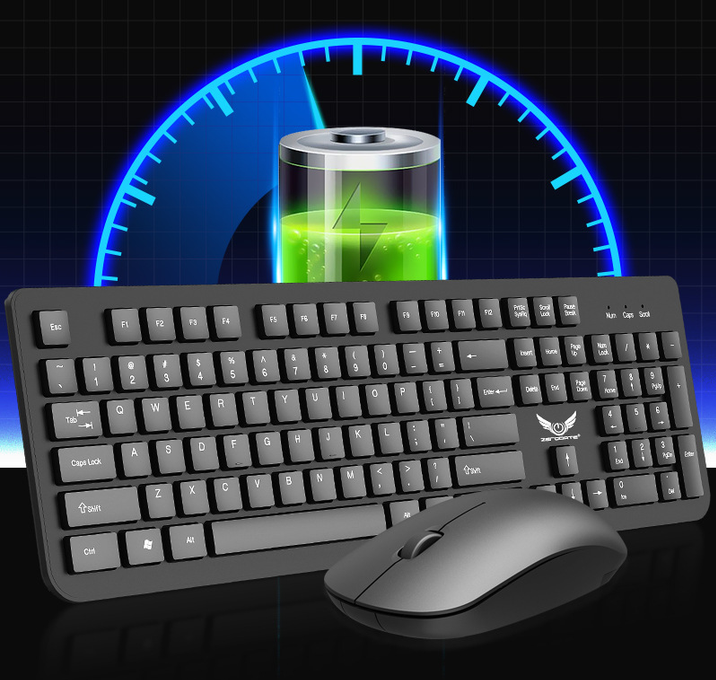 2.4G Wireless Keyboard and Mouse Combo – Slim Chocolate Keycap – Black