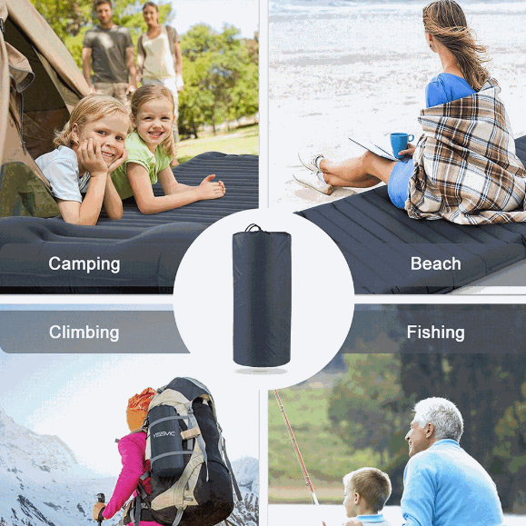 10CM Thick Self-Inflating Sleeping Pad Camping Mat with Pillow