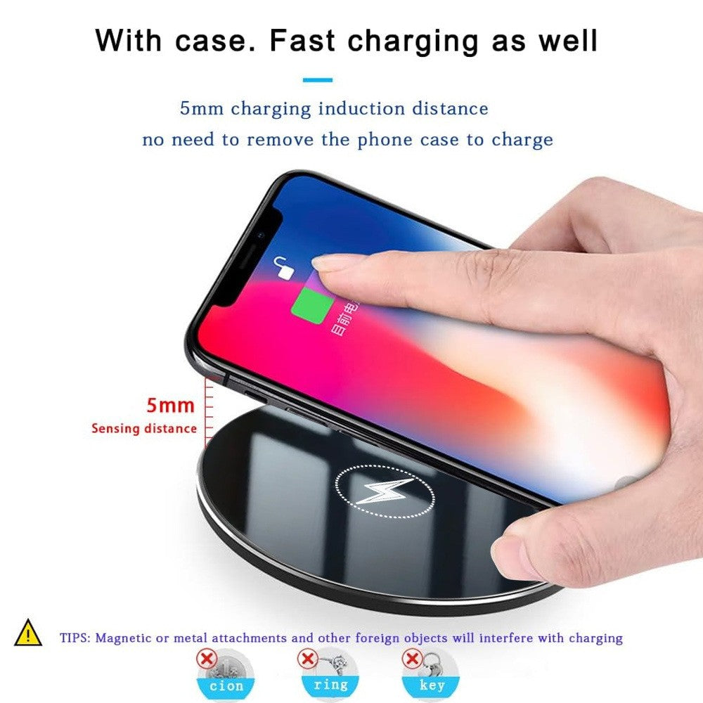 Wireless Charger 15W Fast Charging Non Slip Rubber Ring Desktop Charging Pad