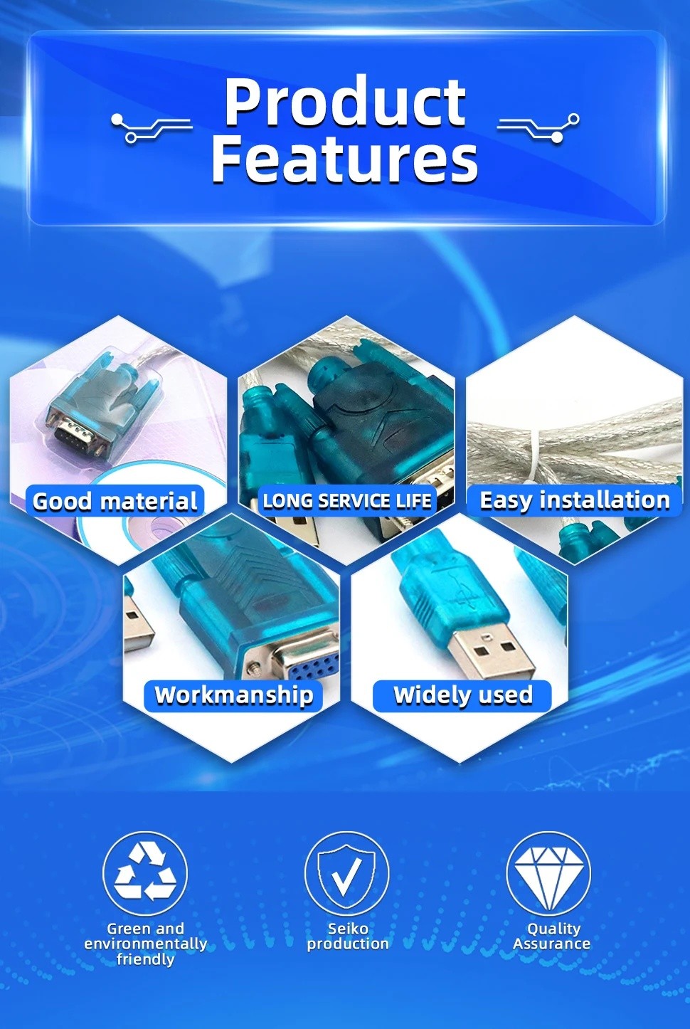 USB 2.0 to DB9 RS232 Adapter