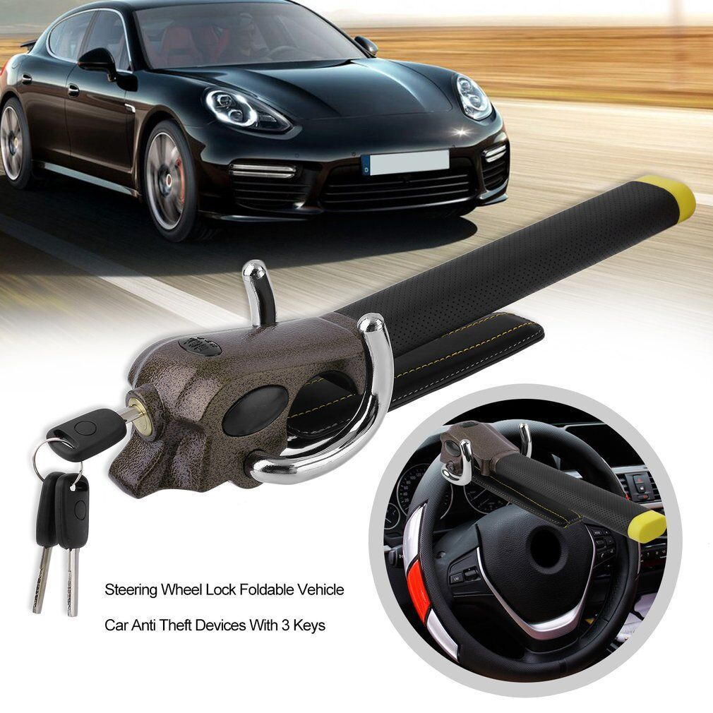 Foldable Car Vehicle Steering Wheel Anti Theft Devices Safety Lock Heavy Duty