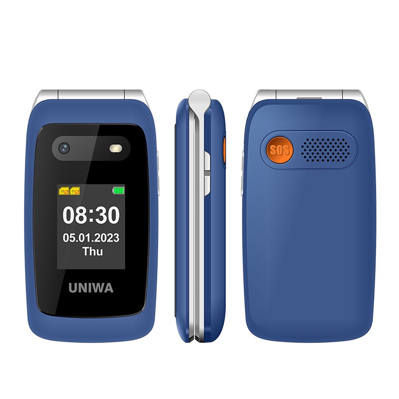 4G Big Button Mobile Flip Phone for Seniors Elderly Unlocked Blue