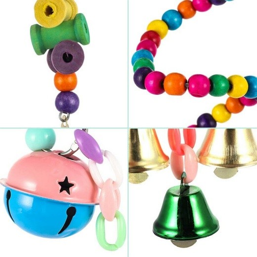 10PCS Parrot Hanging Swing Bird Toy Harness Cage Ladder Parakeet