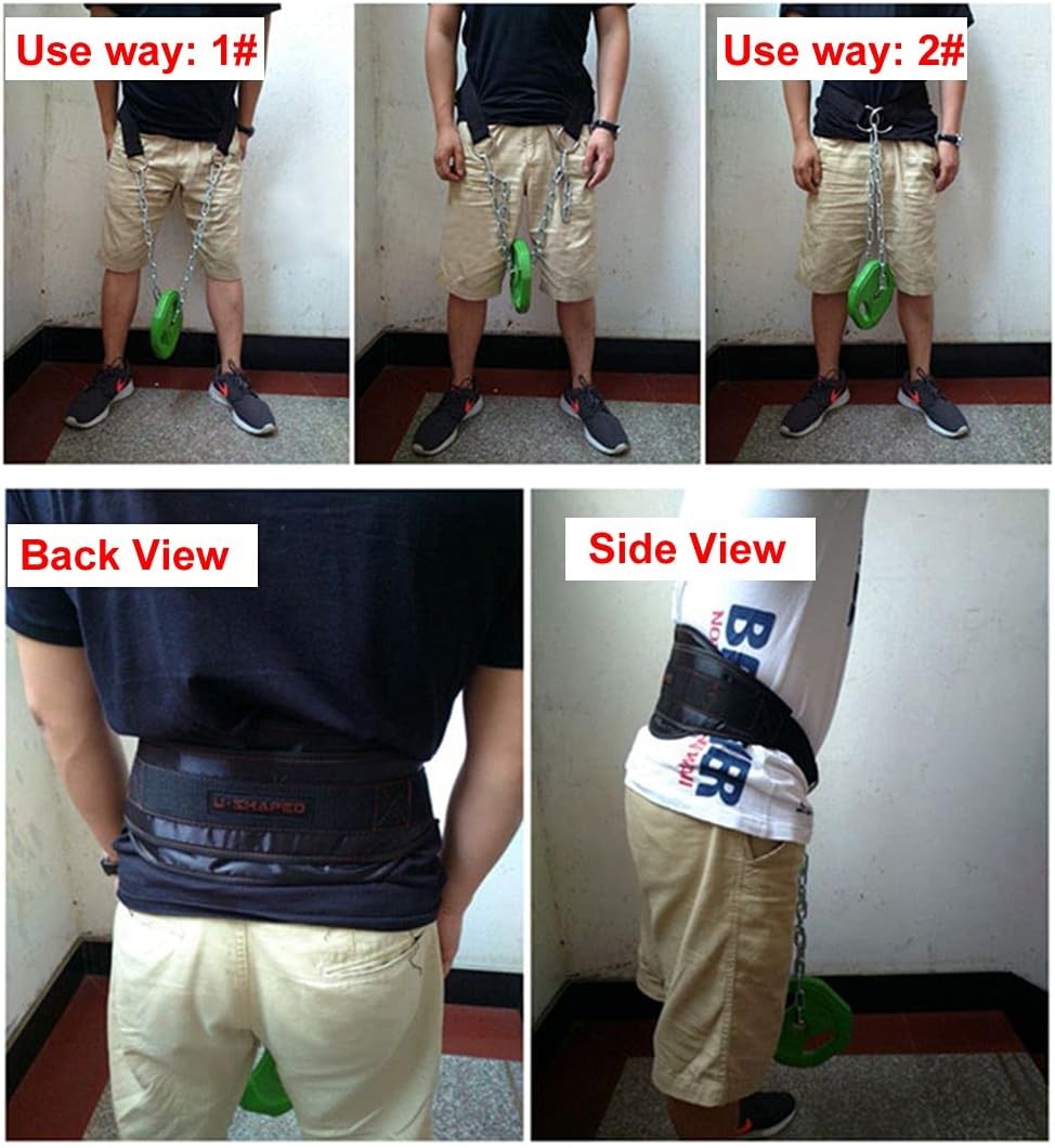 Chin Up Belt with Chain Dip Belt Powerlifting Strength Training Pull Up Belt