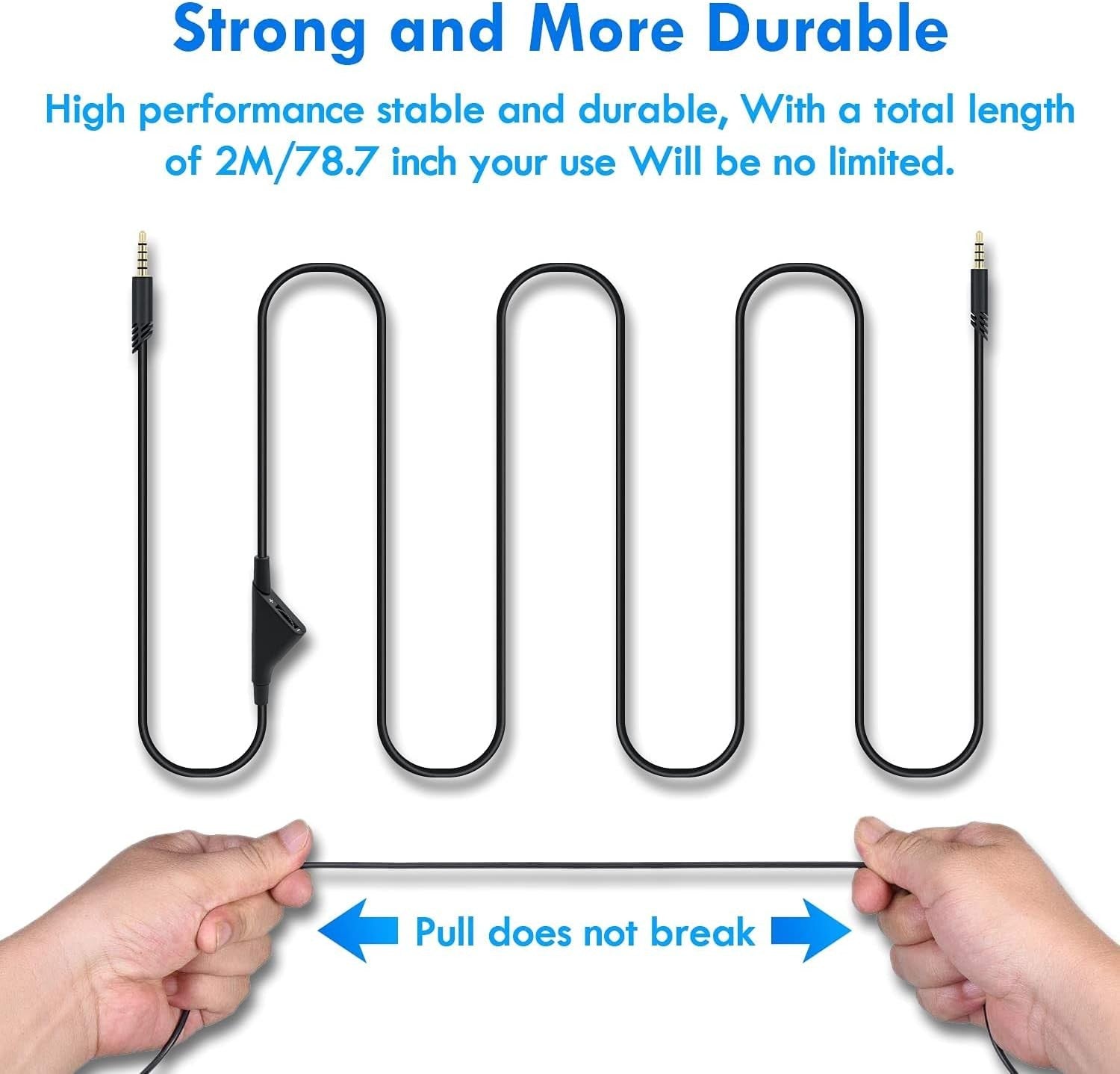 Replacement Audio Aux Cable Cord with Volume Control for Astro A10/A30/A40