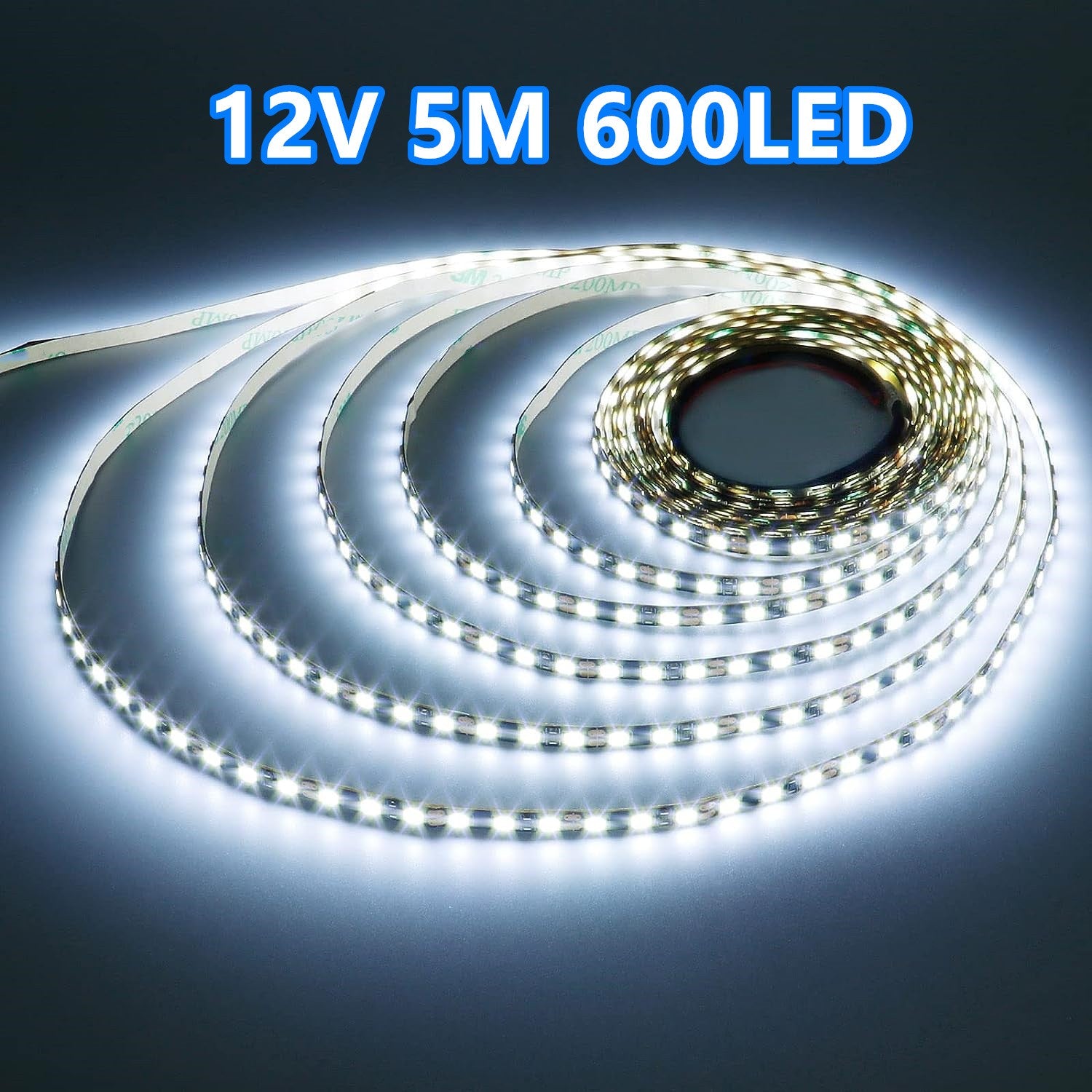 2835 SMD 12V 5M LED Strip Light Cool White 600LED