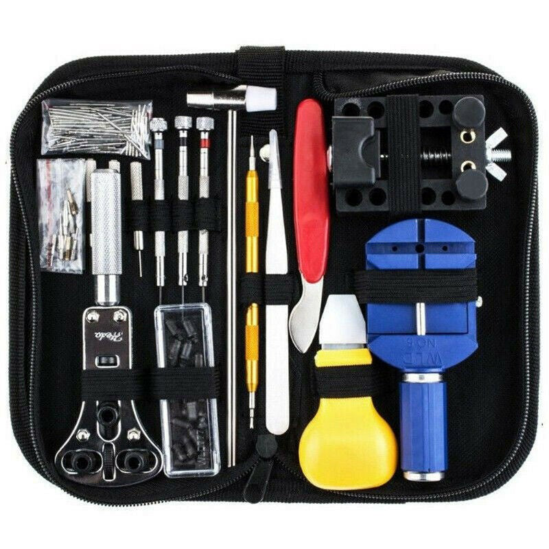 147Pcs Watch Repair Tool Kit Watchmaker Back Case Opener Link Spring Bar Remover
