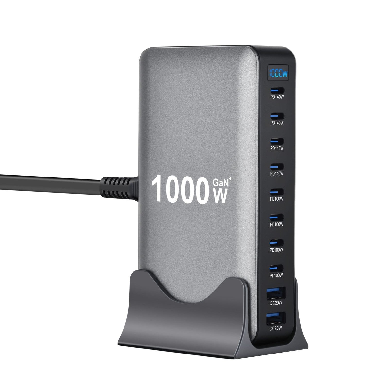 1000W 10-Port USB C Fast Charging Station Wall Adapter