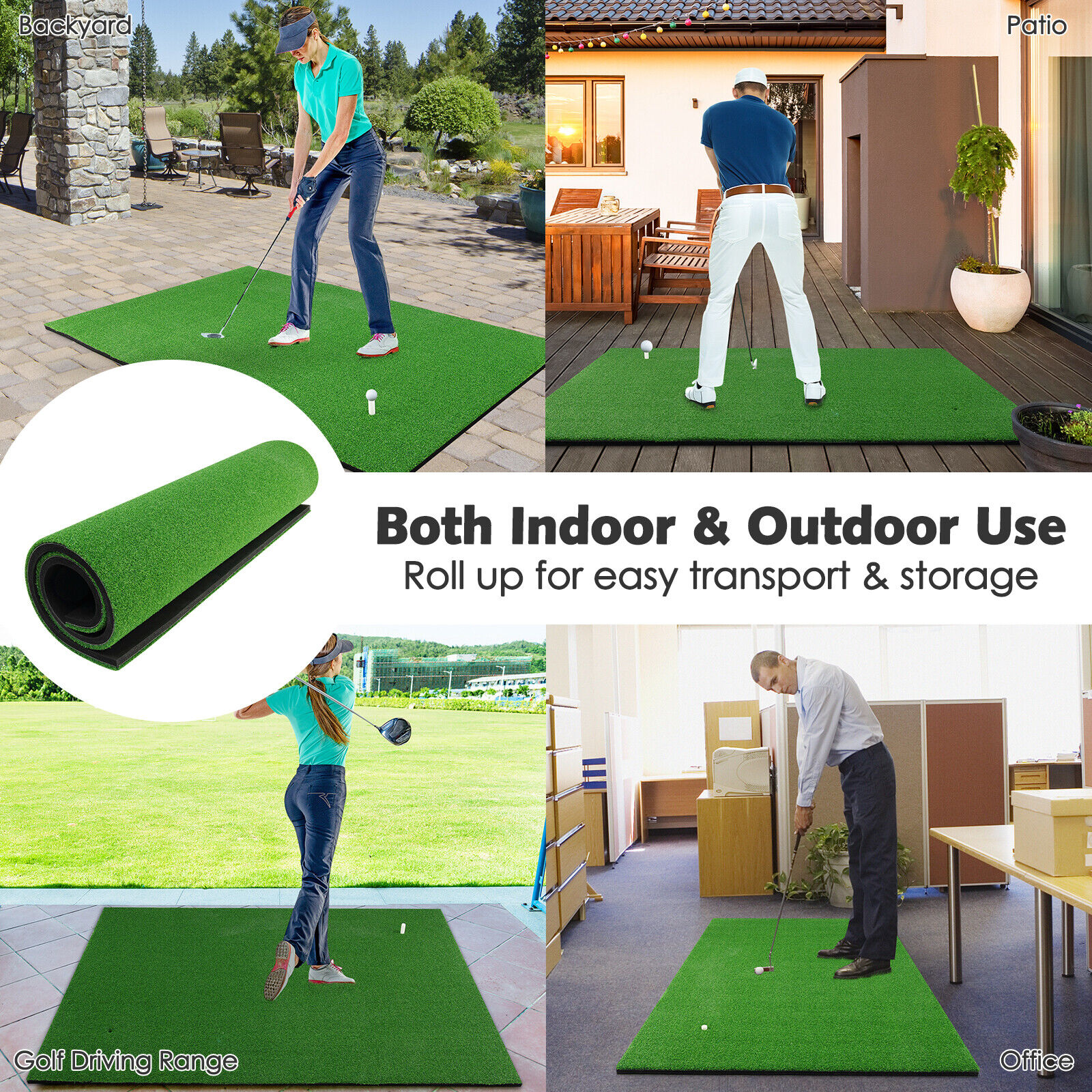 Golf Putting Mat Practice Training Indoor Outdoor Portable
