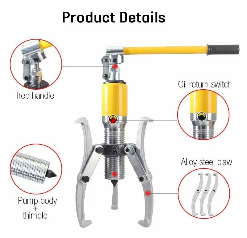 5T Hydraulic Bearing Gear Puller Wheel Hub Puller Separator Garage Tool 3 Jaws