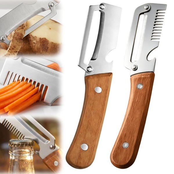 2xMulti-Functional Vegetable Peeler for Kitchen Fruit Peeler Knife Bottle Opener