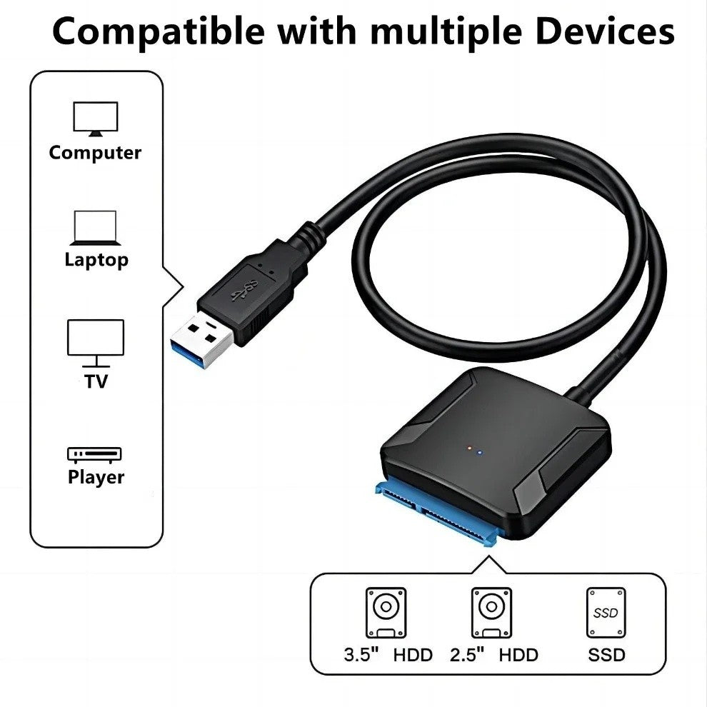 USB 3.0 to 2.5"/3.5" SATA Hard Drive Adapter Cable