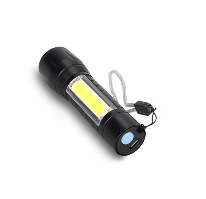 1000LM COB LED Flashlight Zoom USB Rechargeable Camping Small Torch Lamp