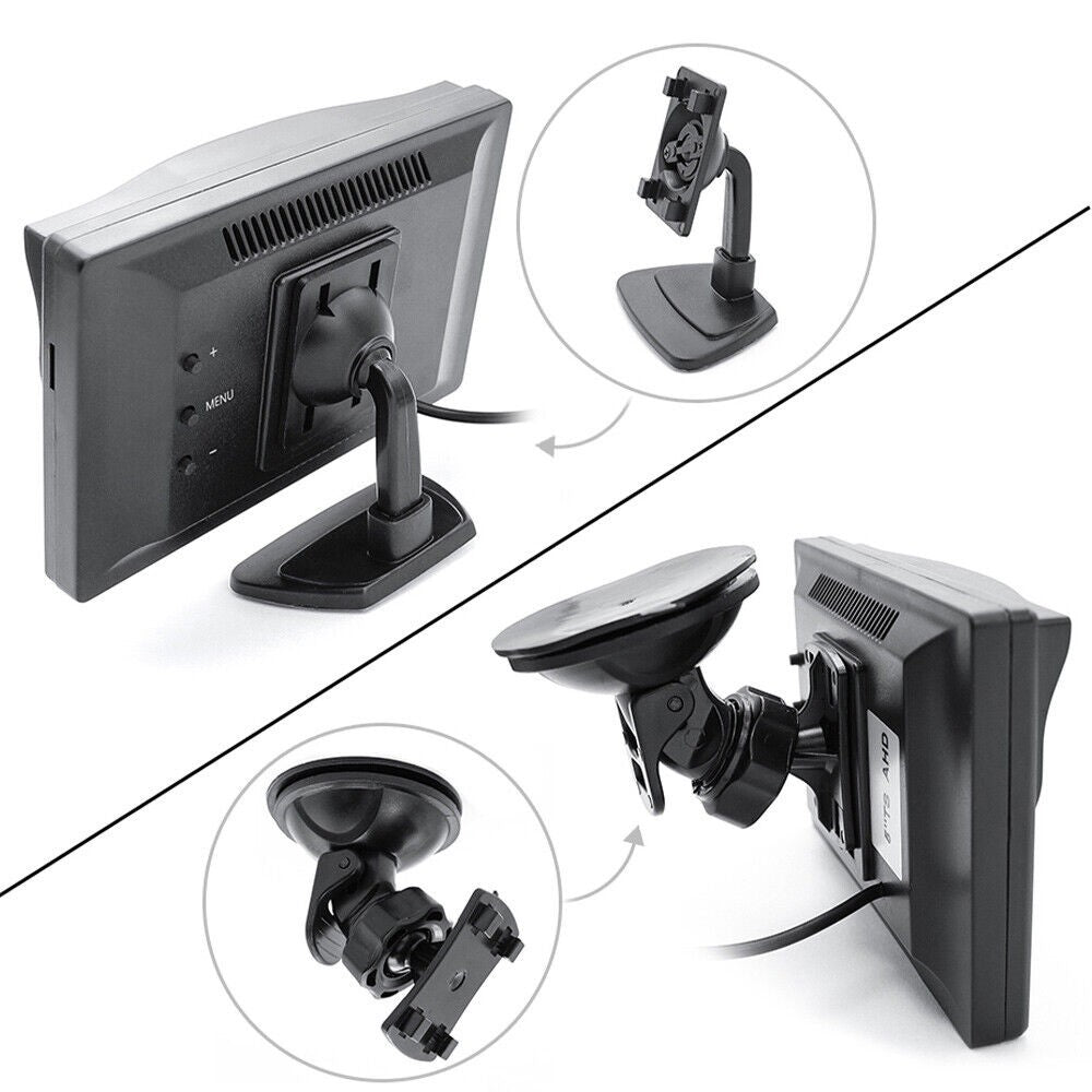 Wireless 5" Monitor Reverse Camera Rear View Backup Parking Cam Kit Night Vision