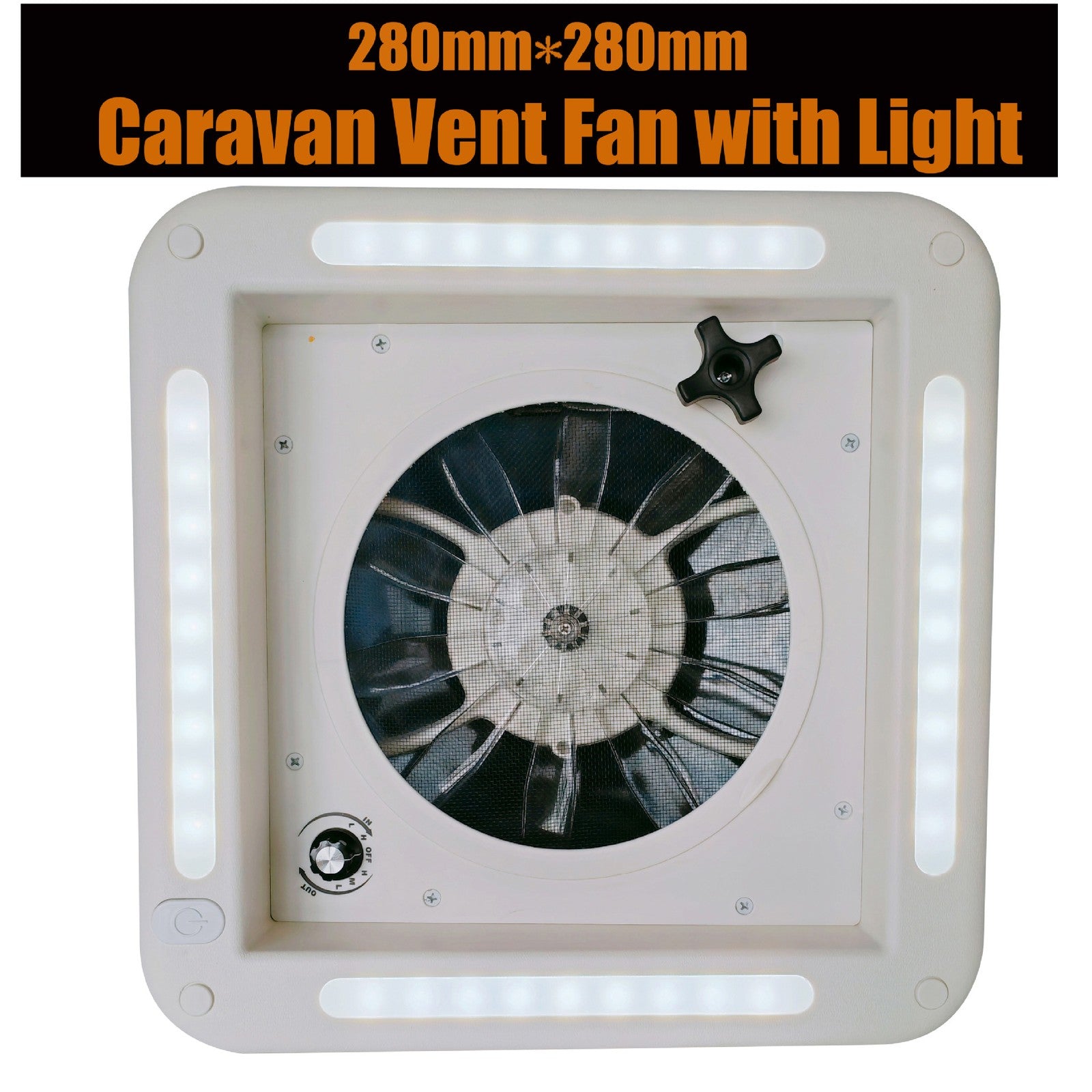 Caravan Camper 12V Shower Roof Hatch LED Lights & Vent Exhaust Fan