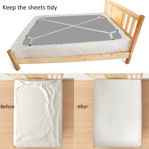 2 Pcs Adjustable Crisscross Bed Sheet Holder Straps for Bedsheets Fitted Sheets