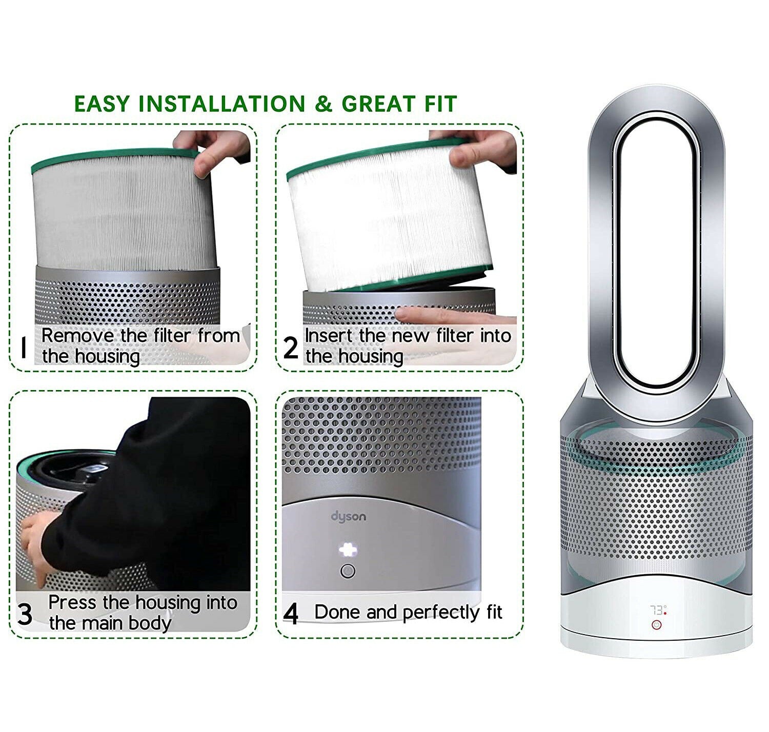 Hepa Filter For Dyson Pure Hot Cool Link Air Purifier HP00 HP01 HP02 HP03 DP01