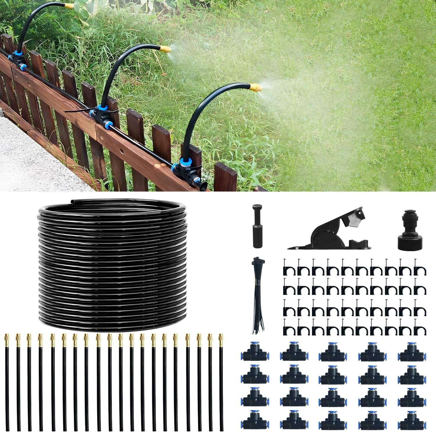 20M Adjustable Watering Irrigation Misting System Kit