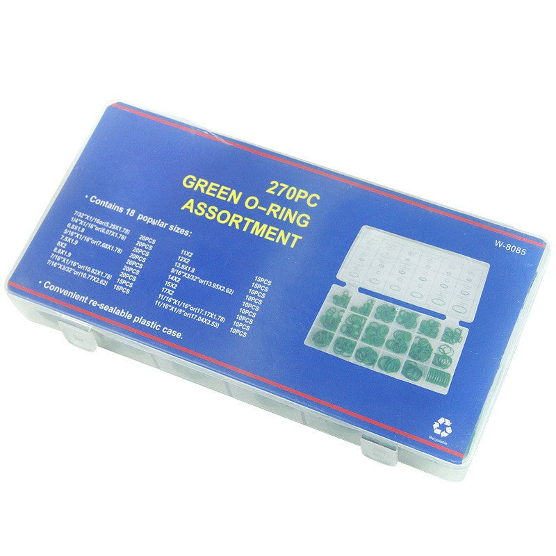 HNBR Green O Ring Assortment 270pc Imperial & Metric Rubber Washer Seal Kit