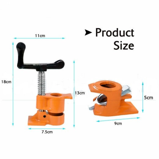 3/4" Gluing Pipe Clamp 4 Pcs Woodworking Vice Tools Wide Surface protect Pads