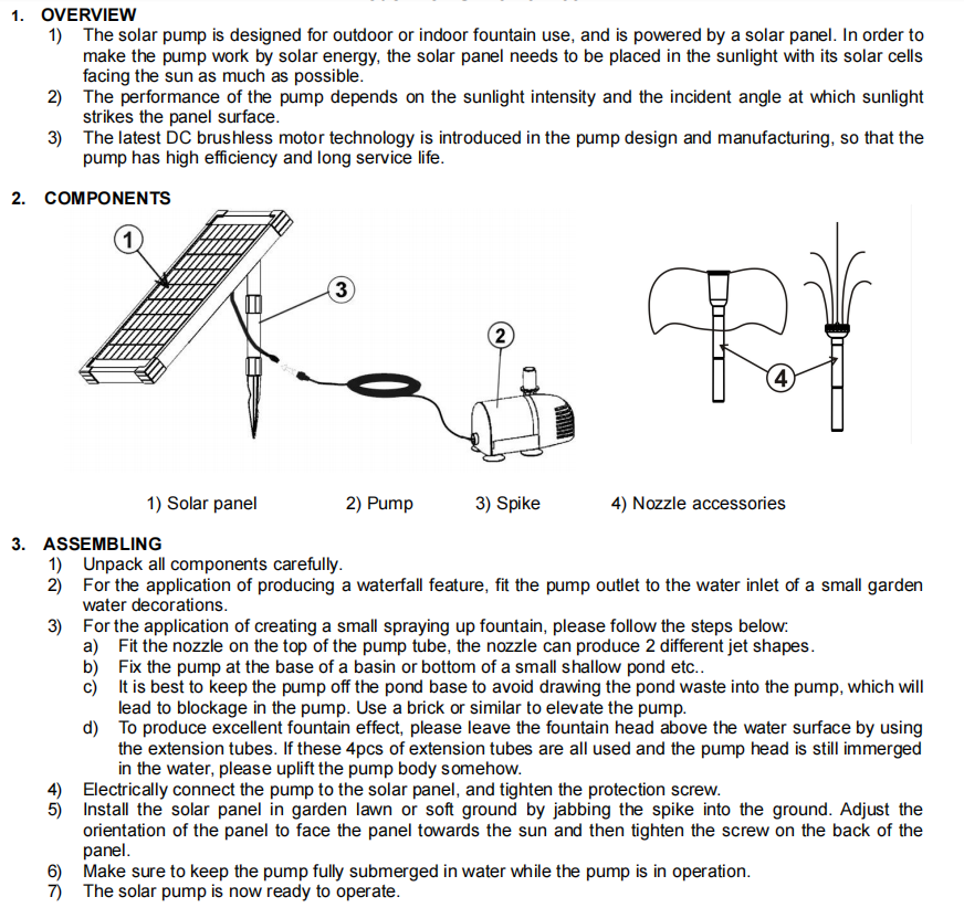 10W Solar Powered Fountain Submersible Water Pump Kit Garden Pond Panel