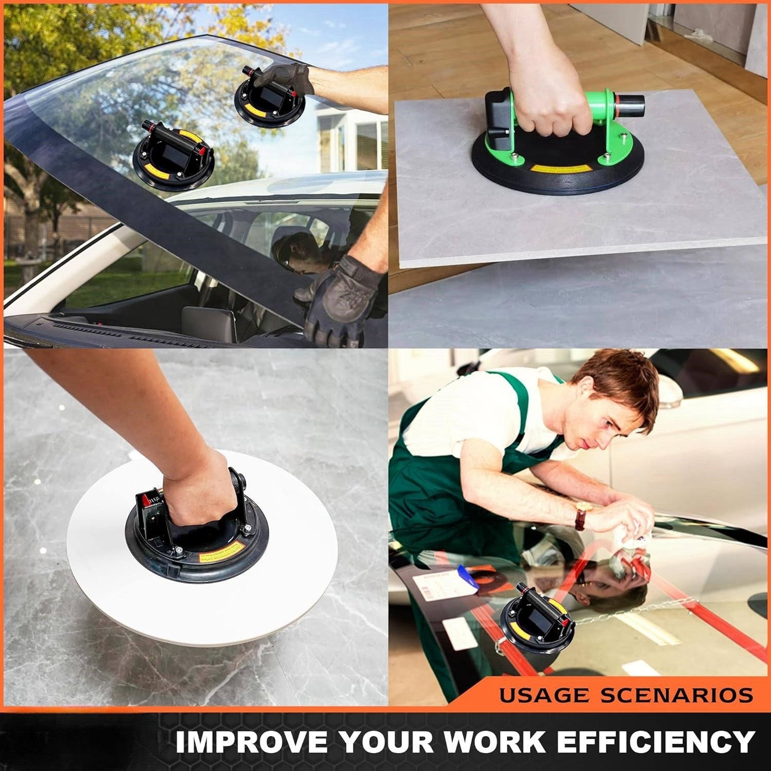 8" Vacuum Glass Suction Lifting Cup Glass Lifter w/ Case