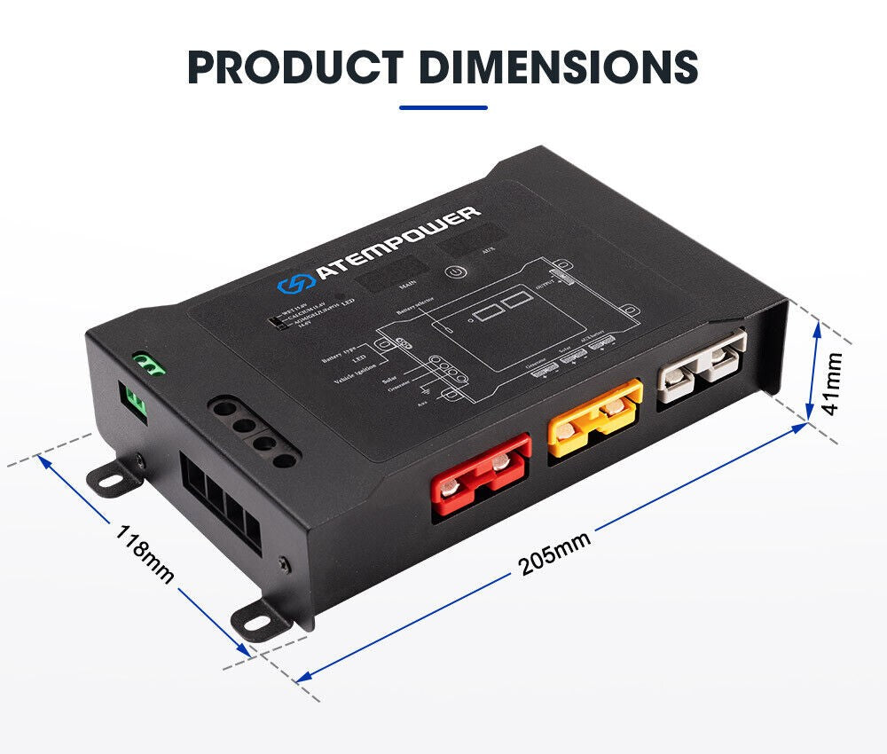 ATEM POWER Smart Hub Dual Battery System Fit DC to DC Charger
